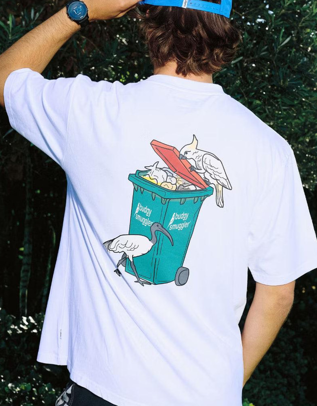 Budgy Smuggler - Heavyweight White Tee in Bin Day
