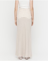 FRIEND of AUDREY - Cotton Linen Contrast Long Skirt