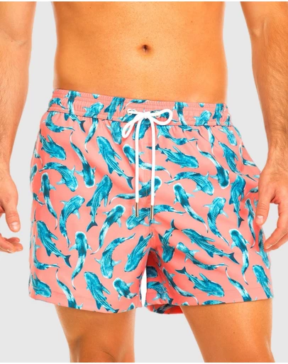 Tolu Australia - Orange Boardshorts with Whale Sharks