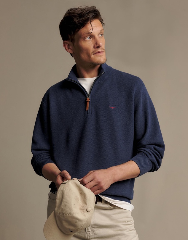 R.M.Williams - Warner Popcorn Quarter Zip Knit