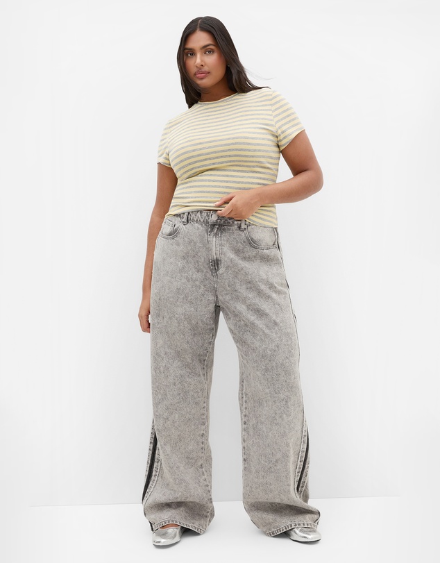 City Chic - Karla Short Sleeve Stripe Tee