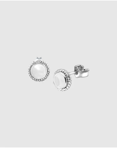 Elli Jewelry - Earrings Rock Crystal Birthstone April 925 Sterling Silver