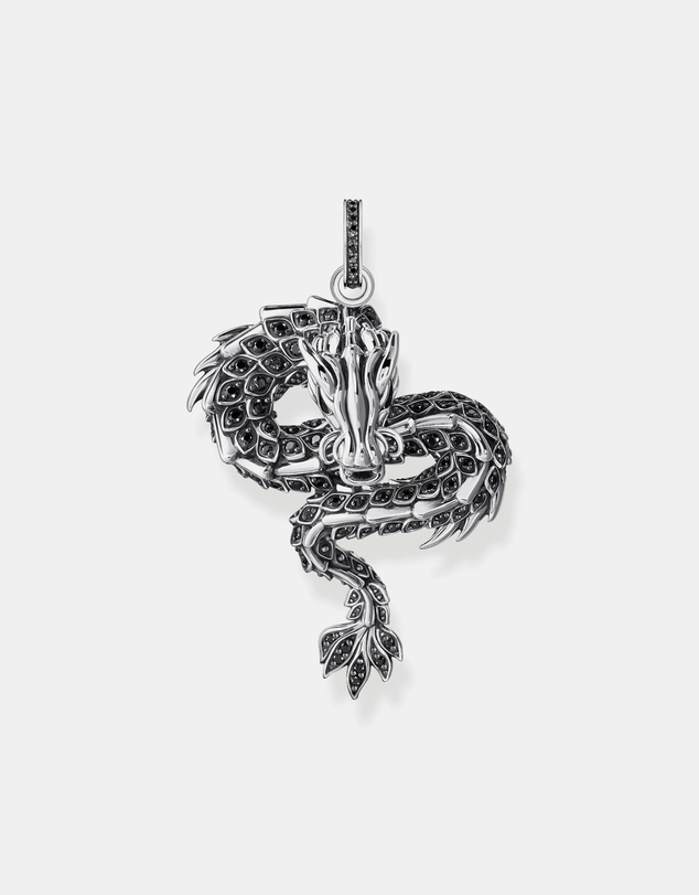 THOMAS SABO - Dragon pendant with black zirconia & cold enamel