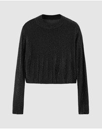 M.N.G - Cropped Sweater With Crystals