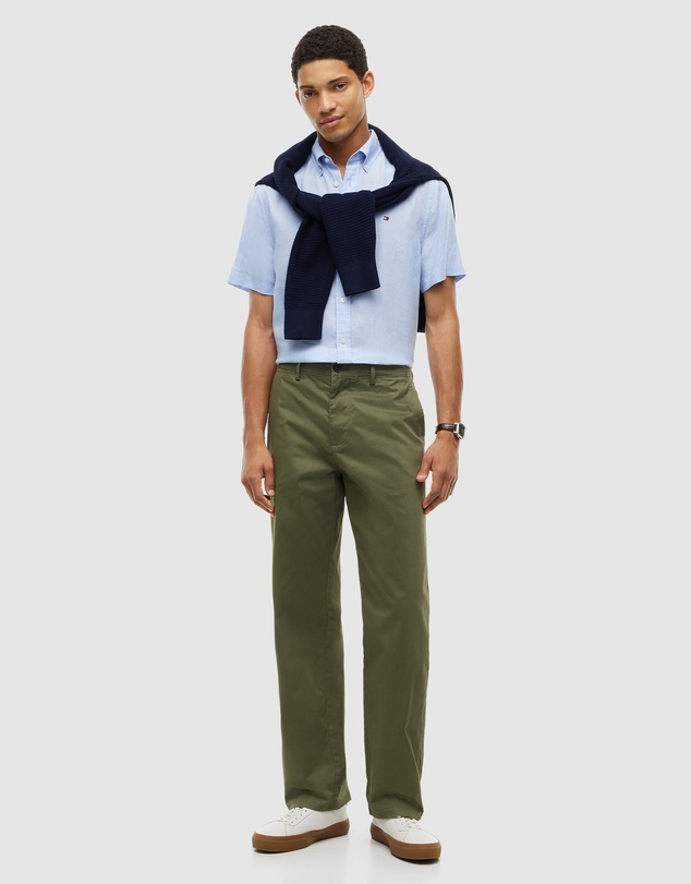 Tommy Hilfiger - Regular Fit Washed Linen Short Sleeve Shirt