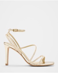 Forever New - Crystal Jewelled Asymmetrical Strap Sandals
