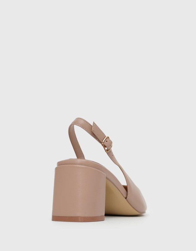 Betts - Wider Fit Kendra Leather Pointed Toe Slingback Pumps
