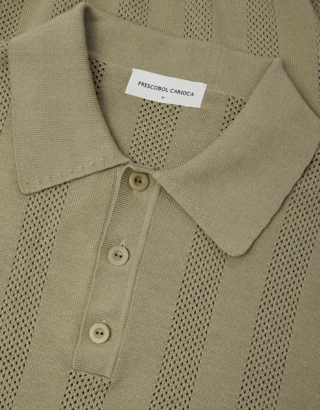 Frescobol Carioca - Vidal Cotton Perforated Stripe Shirt