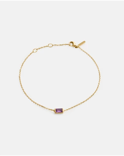 Kirstin Ash - Baguette Birthstone Bracelet February Amethyst