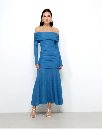 AERE - Valentina Off Shoulder Midi Dress