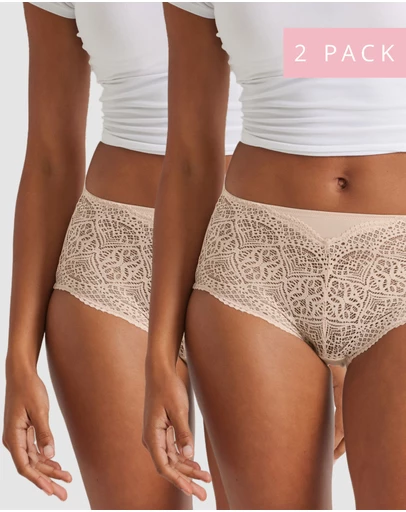 Kayser - 2 Pack Daily Essentials Micro & Geo Lace Full Brief (465 )