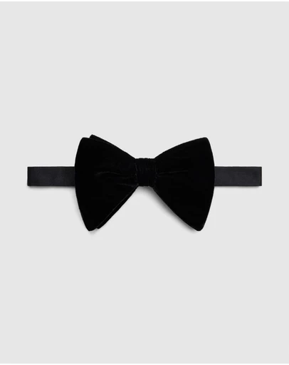 Politix - Large Black Velvet Bow Tie