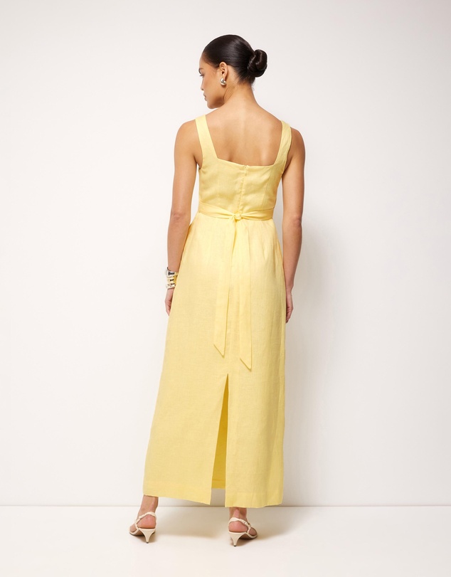 AERE - Kaili Linen Square Neck Maxi Dress