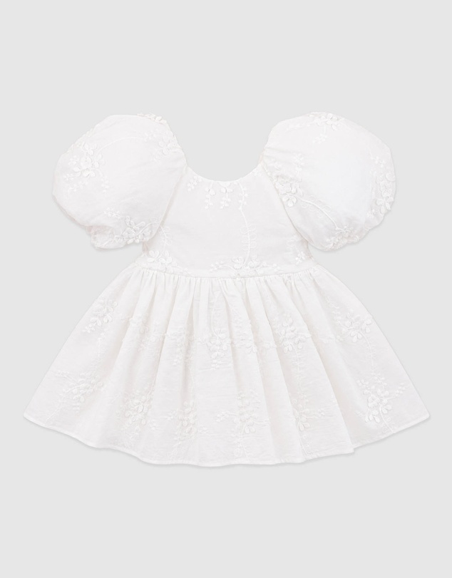 Bebe by Minihaha - Puff Sleeve 3D Floral Emb Dress