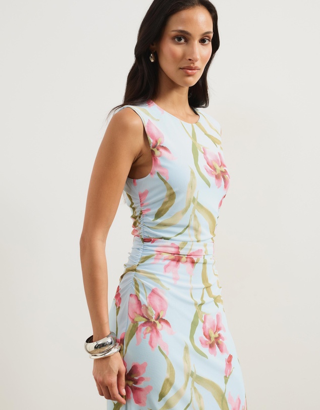 Atmos&Here - Priya Sleeveless Mesh Maxi Dress