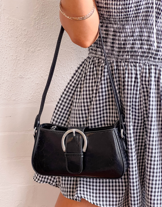 Beginning Boutique - Bowie Black PU Shoulder Bag