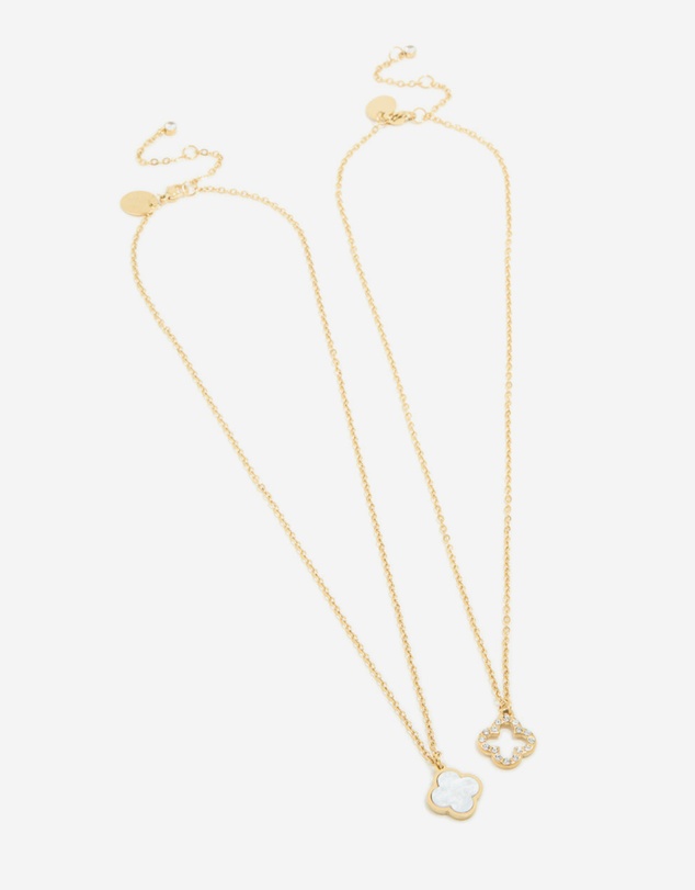Lovisa - Waterproof Gold Plated Stainless Steel Shell Flower Necklaces 2 Pack