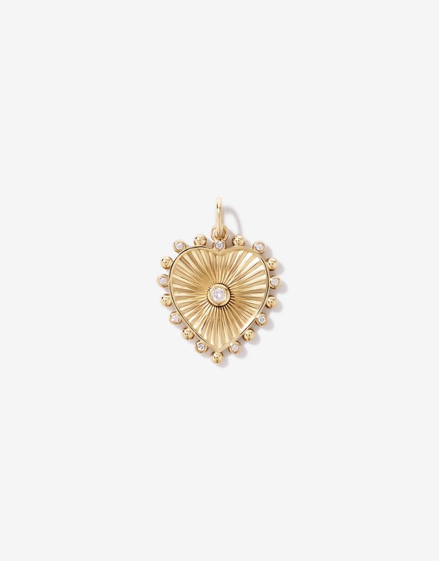 Michael Hill - Sunray Heart Cubic Zirconia Pendant in 18kt Yellow Gold Vermeil