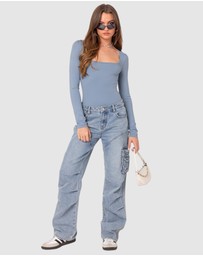 EDIKTED - Joanna Square Neck Bodysuit