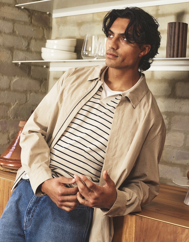 Country Road - Australian Cotton Silk Stripe Knit Polo