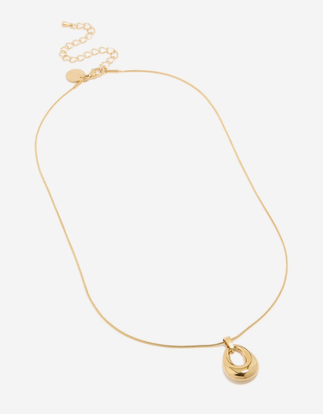 Lovisa - Waterproof Gold Plated Stainless Steel Open Oval Pendant Necklace