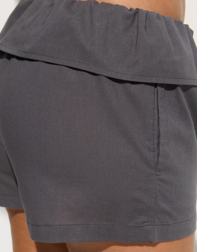 Dazie - Bayside Folded Waistband Cotton Blend Shorts