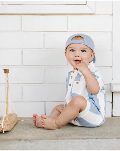 Bebe by Minihaha - Max Wide Stripe Rugby Romper - Babies