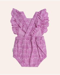 Huxbaby - Frilly Broderie Playsuit - Babies