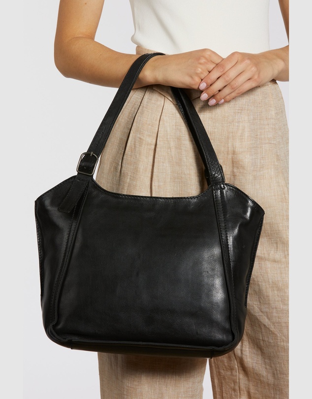 Evity - Maya Leather Buckle Tote Bag