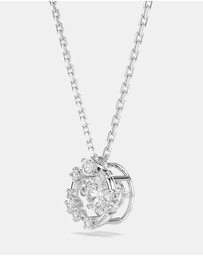 Swarovski - Constella Pendant, Round Cut, Dancing Stone, White, Rhodium Plated