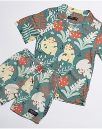 Vacancy Co - Abstract Leaf Rayon Dress Shirt - Youth