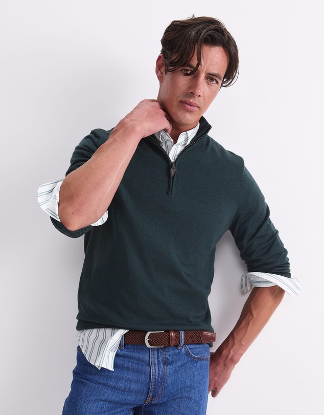 Sportscraft - Merino Quarter Zip Knit