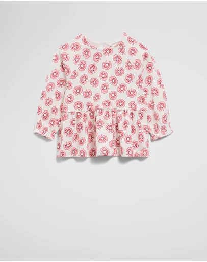 Country Road - Australian Cotton Long Sleeve Raglan Peplum Top