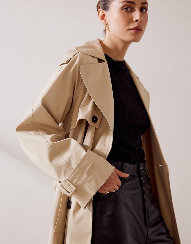 AERE - Organic Cotton Belted Trench Coat