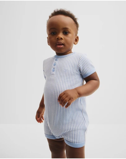 Country Road - Short Sleeve Waffle Romper