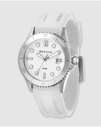 Maxum - Liberty White Dial With White Silicone Strap & Silver Tone Case