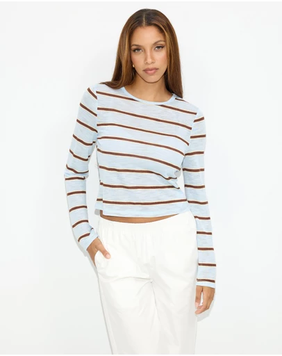 Dazie - Solana Stripe Knit Top