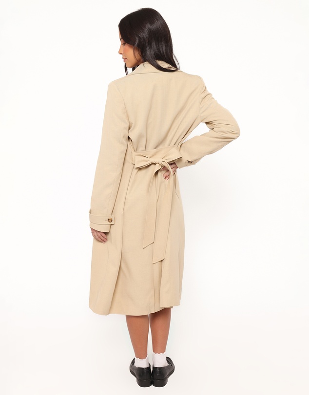 Petal & Pup - Angelique Linen Trench Coat - Oat Linen