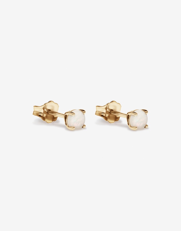 Michael Hill - Round Australian Opal Birthstone Stud Earrings in 10kt Yellow Gold