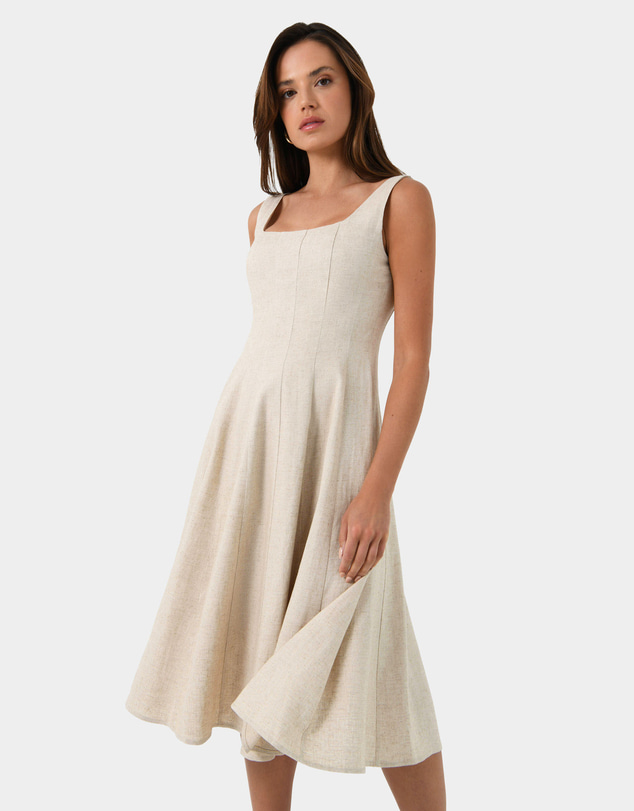 Forcast - Saira Linen Blended A-line Dress