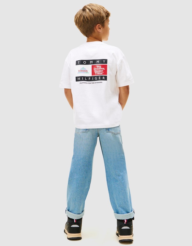Tommy Hilfiger - Back Multi Logo Print Jersey T-Shirt - Teens