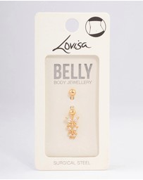 Lovisa - Gold Plated Surgical Steel Triangular Butterfly Drop Belly Ring