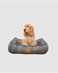 Mog & Bone - Bolster Dog Bed - Black Wave