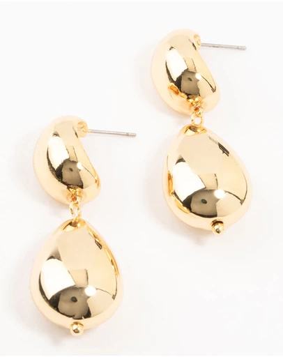 Lovisa - Gold Plated Double Bubble Drop Earrings