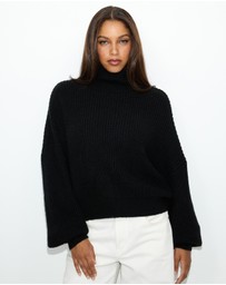 Dazie - Riley Funnel Neck Knit Jumper