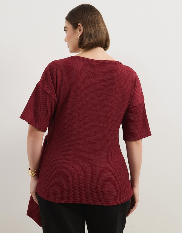Atmos&Here Curvy - Monica Textured Tie T-Shirt