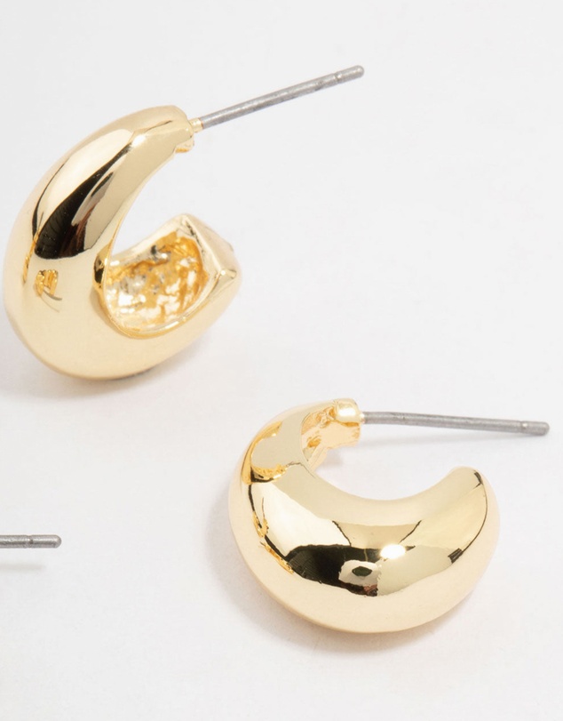 Lovisa - Gold Plated Twist & Smooth Hoop Earrings 2-Pack