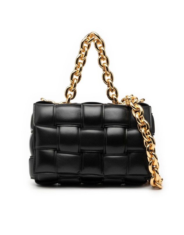 Pre-Loved by Azura Reborn - Pre-Loved Nappa Intrecciato Padded Chain Cassette Satchel