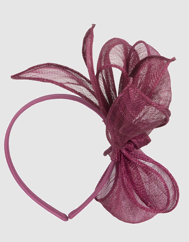 Max Alexander - Burgundy Sinamay Bow Fascinator