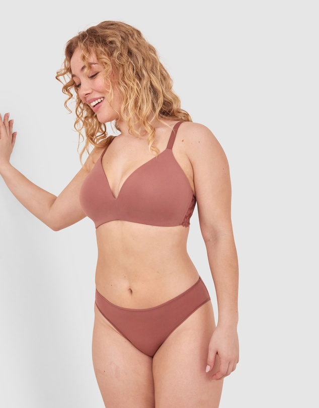 Bras N Things - NKD High Leg Brazilian Knicker - Mocha